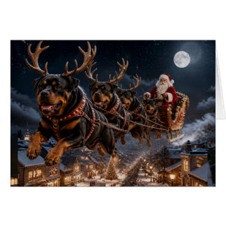 Lustige Rottweiler-Hunde-Weihnachtskarte