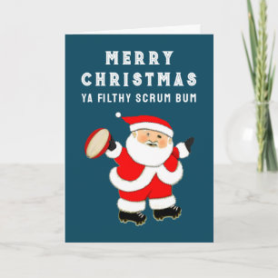 Lustige Rugby-Weihnachts-Feiertagskarten Feiertagskarte