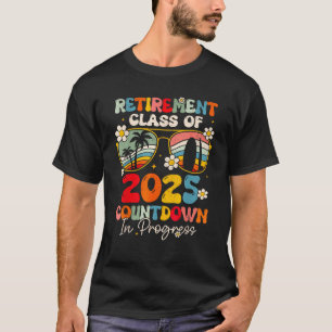 Lustige Ruhestands-Klasse 2025 Countdown In T-Shirt
