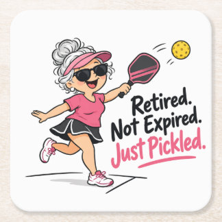 Lustige Ruhestands-Pickleball-Servietten Rechteckiger Pappuntersetzer