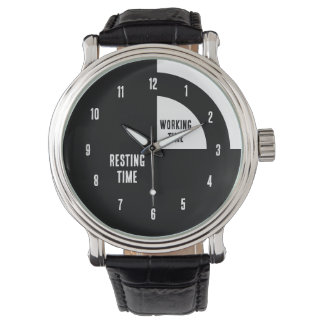 Lustige Ruhezeit / Arbeitszeit Armbanduhr