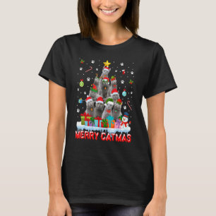 Lustige Russische Blaue Katzenliebhaber Süße Feier T-Shirt