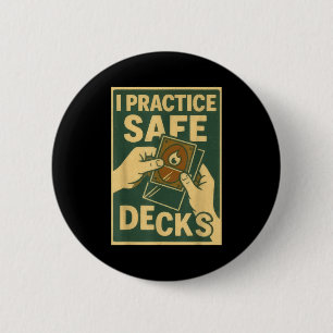 Lustige Safe Decks Sammelkartenspiel Pun Humor  Button