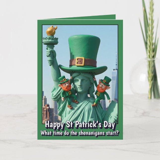 Lustige Saint Patrick's Day Karte (Vorderseite)