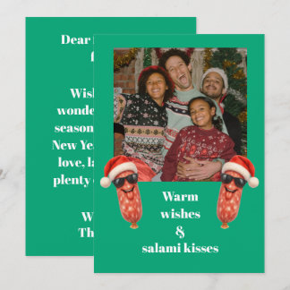 Lustige Salami Küsse Familienfoto Weihnachten