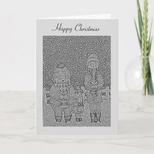 lustige Sängerin der Schneeszene Feiertagskarte