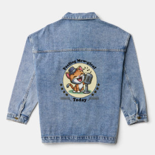 lustige Sängerin Jeansjacke