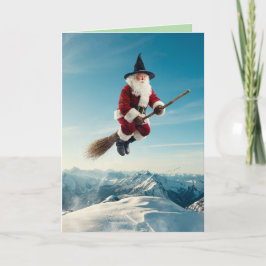 Lustige Santa-Hexe Halloween-Karte Feiertagskarte