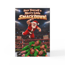 Lustige Santa-Ringkampf-Weihnachts-Smackdown-Karte