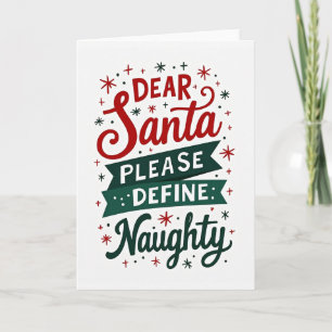 Lustige Santa-Unartige-Liste-Karte Karte
