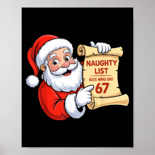 Lustige Santa Ungezogene Liste Kinder, die 67 Sech Poster