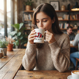 Lustige Santa-Weihnachts-Cartoon-Illustration Kaffeetasse
