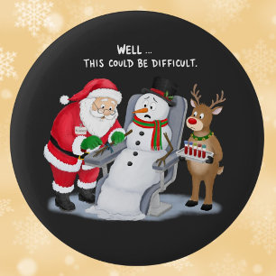 Lustige Santa-Zeichnung Blutabnahme Phlebotomist Button