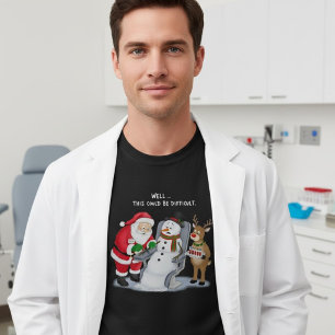 Lustige Santa-Zeichnung Blutabnahme Phlebotomist T-Shirt