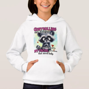 Lustige Sarkasmus-Waschbär-Wortkunst Hoodie