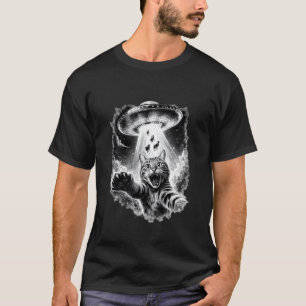 Lustige sarkastische Katze UFO Aliens Sarkastische T-Shirt