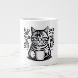 Lustige sarkastische Katzen-Kaffeetasse – Mir gefä Jumbo-Tasse