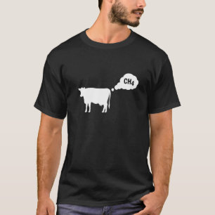 Lustige sarkastische Kuh, die Ch4-Methangas-Grafik T-Shirt