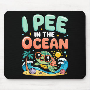 Lustige sarkastische Strand kawaii Schildkröte Kin Mousepad
