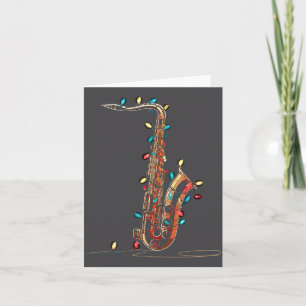 Lustige Saxophon-Weihnachtsgrafik-Lichterliebhaber Karte