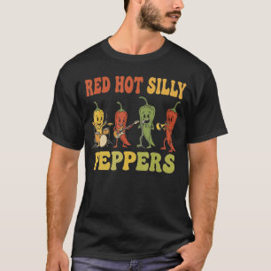 Lustige scharfe rote heiße alberne Peppers Band Re T-Shirt