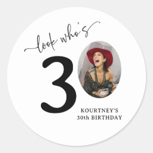 Lustige 'Schau mal, wer 30 ist' Stylische 30. Gebu Runder Aufkleber