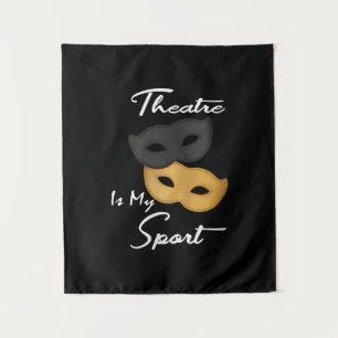 Lustige Schauspielerin Schauspieler Theater Masken Wandteppich