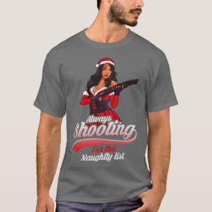 Lustige Schießwaffe Pistole Frauen Weihnachtsgesch T-Shirt