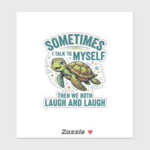 Lustige Schildkröte, die mit sich selbst spricht, Aufkleber