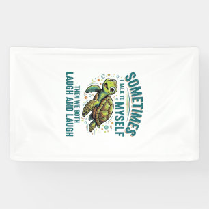 Lustige Schildkröte, die mit sich selbst spricht, Banner