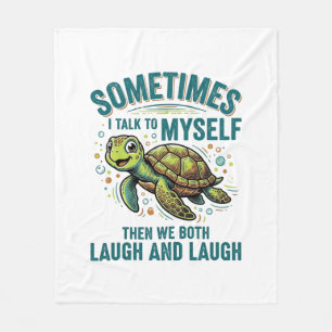 Lustige Schildkröte, die mit sich selbst spricht,  Fleecedecke
