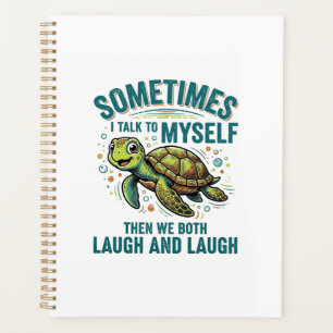 Lustige Schildkröte, die mit sich selbst spricht,  Planer