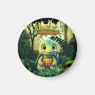 Lustige Schildkröte Dschungel Willkommensbox Schil Magnet