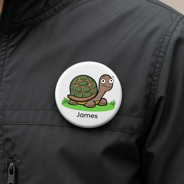 Lustige Schildkröte individuell Button (Von Creator hochgeladen)