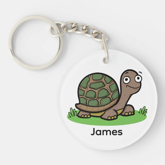 Lustige Schildkröte individuell Schlüsselanhänger (Vorderseite)