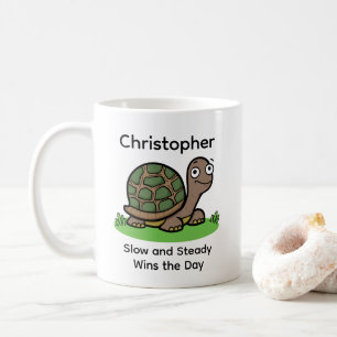 Lustige Schildkröte Langsam Und Beständig Benutzer Kaffeetasse