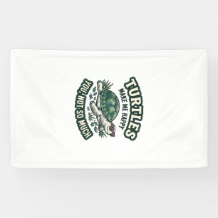 Lustige Schildkröte Macht Mich Glücklich Vintage Banner