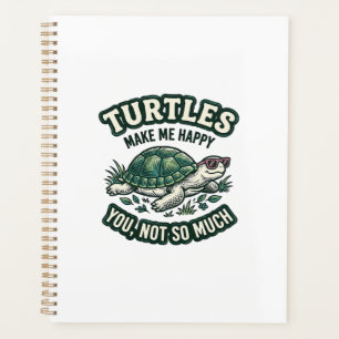Lustige Schildkröte Macht Mich Glücklich Vintage  Planer