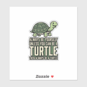 Lustige Schildkröte Sei Selbst Vintage-Shirt-Desig Aufkleber