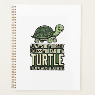 Lustige Schildkröte Sei Selbst Vintage-Shirt-Desig Planer