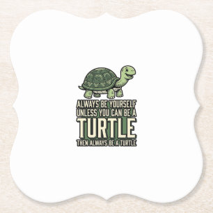 Lustige Schildkröte Sei Selbst Vintage-Shirt-Desig Untersetzer