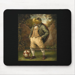 Lustige Schildkröte spielt Fußball Grafik seltsame Mousepad