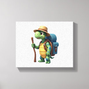 Lustige Schildkröte Wandern Grafik Camping Liebhab Leinwanddruck