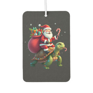 Lustige Schildkröte Weihnachten Santa Reitet Meere Autolufterfrischer