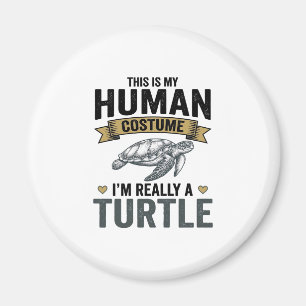 Lustige Schildkröten-Kostüm Vintage-Stich-Design_1 Magnet
