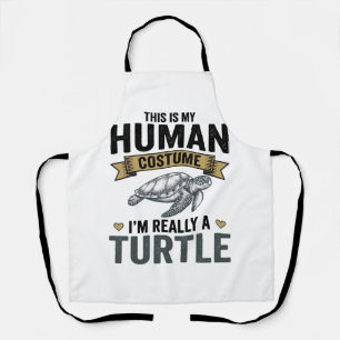 Lustige Schildkröten-Kostüm Vintage-Stich-Design_1 Schürze