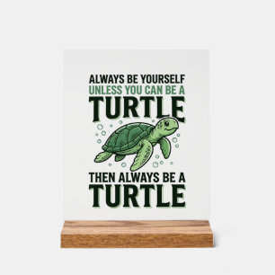 Lustige Schildkröten-Zitat Vintage-Gravur-Design_1 Acrylschild
