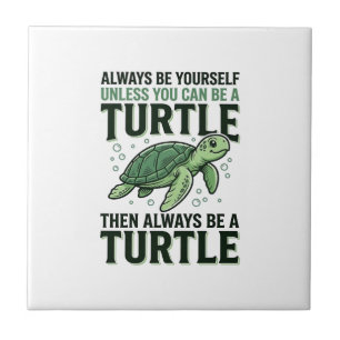 Lustige Schildkröten-Zitat Vintage-Gravur-Design_1 Fliese