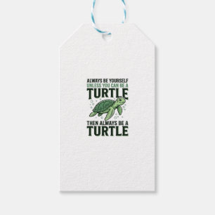 Lustige Schildkröten-Zitat Vintage-Gravur Design_1 Geschenkanhänger