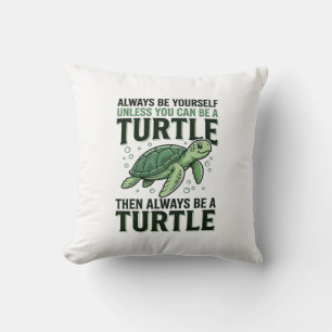 Lustige Schildkröten-Zitat Vintage-Gravur-Design_1 Kissen